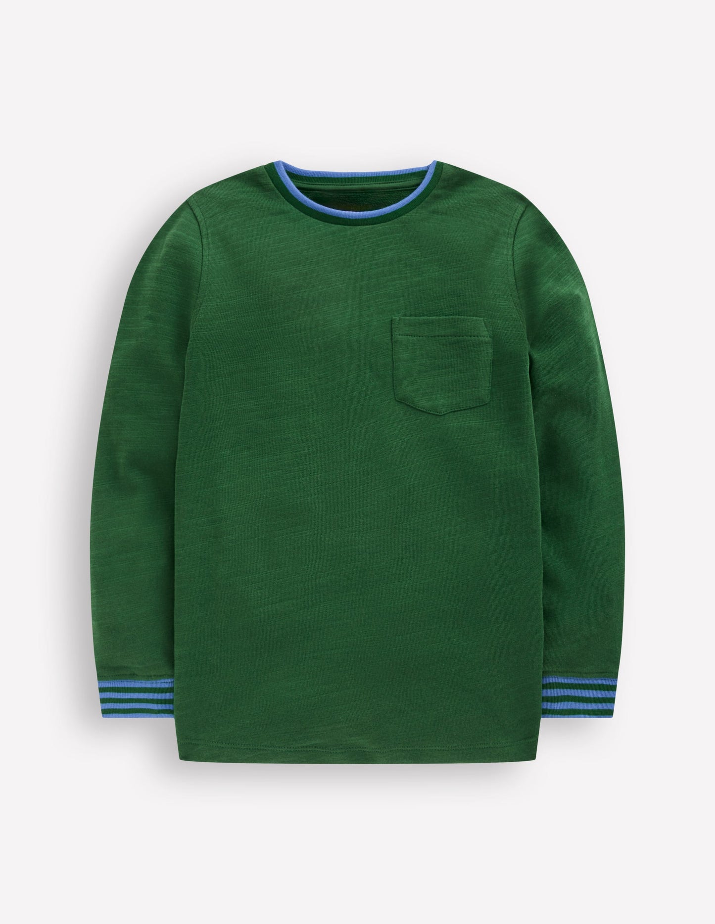 Kuscheliges, mittelschweres Langarmshirt-Kieferngrün