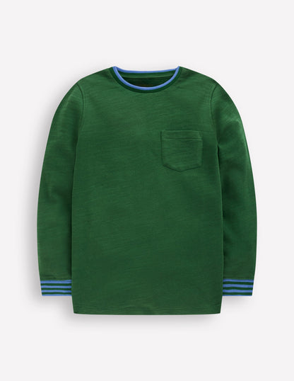 Kuscheliges, mittelschweres Langarmshirt-Kieferngrün-4