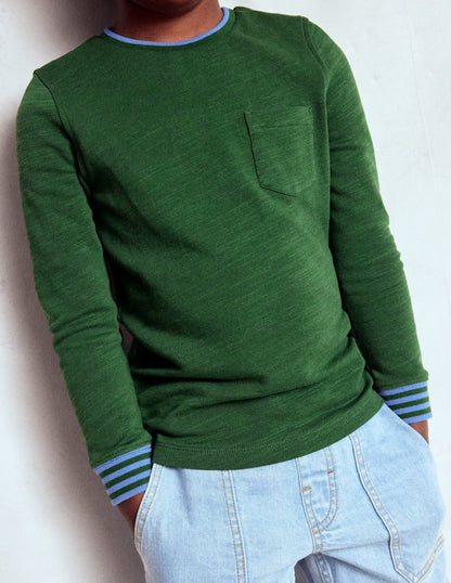 Kuscheliges, mittelschweres Langarmshirt-Kieferngrün-3