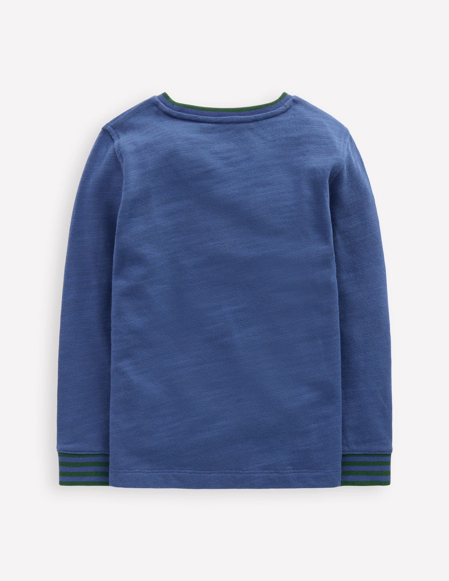 Kuscheliges, mittelschweres Langarmshirt-Denimblau/Smaragd-Nacht