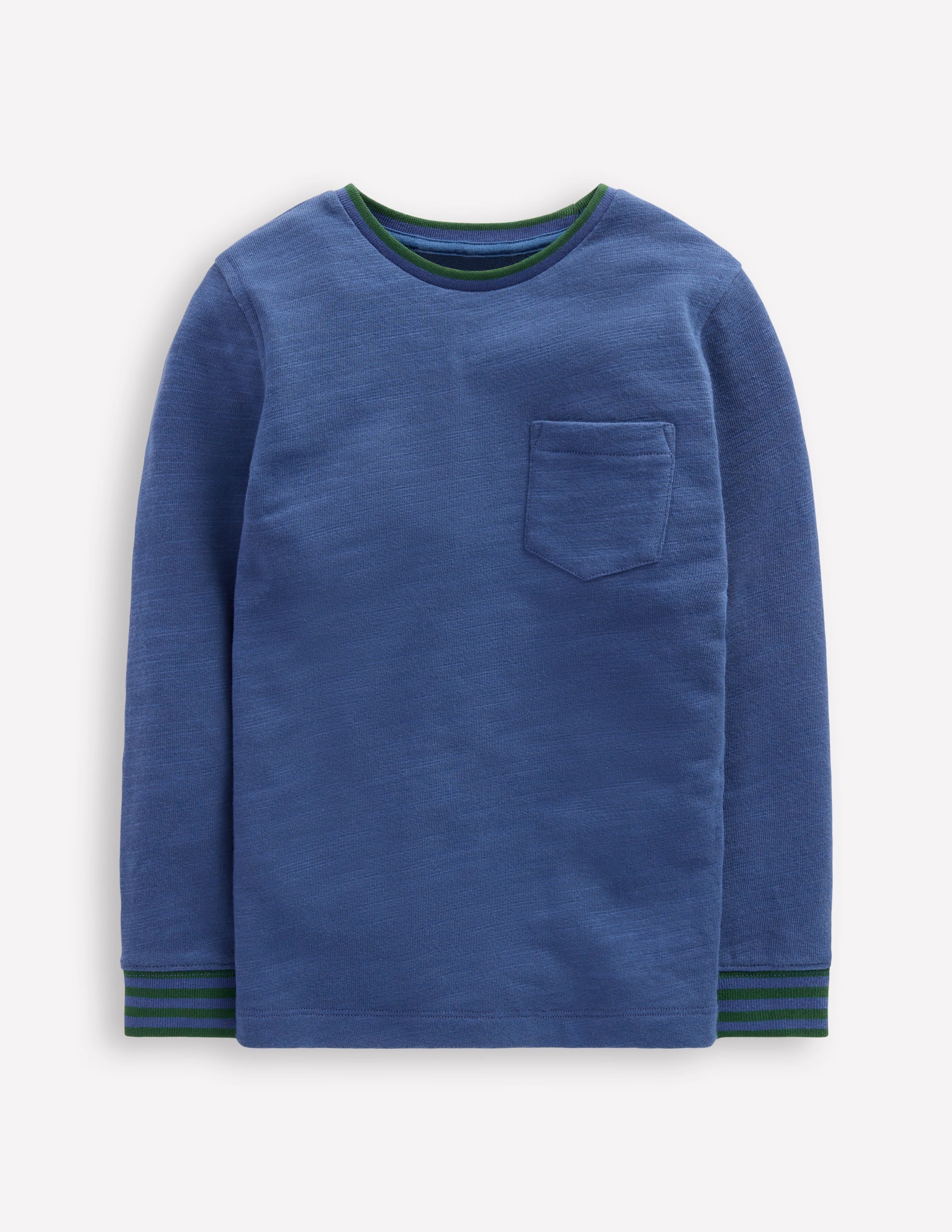 T-shirt semi-épais cosy-Bleu denim/nuit émeraude - Image 1