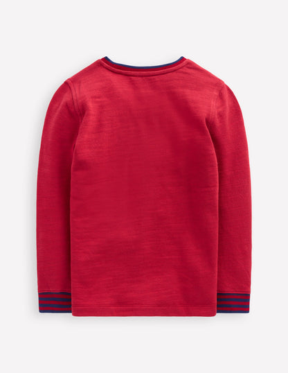 Cosy Mid-weight T-shirt-Red Liquorice/ Sapphire Blue-5