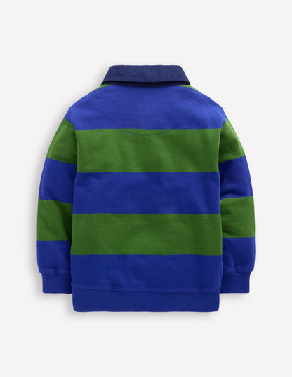 Sweatshirt mit Kragen-Brokkoligrün/Leuchtendes Blau-2