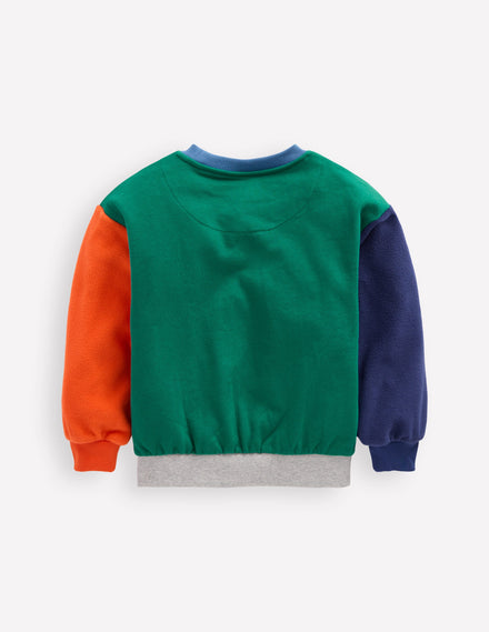 Sweat colourblock-Colourblock vert joyau