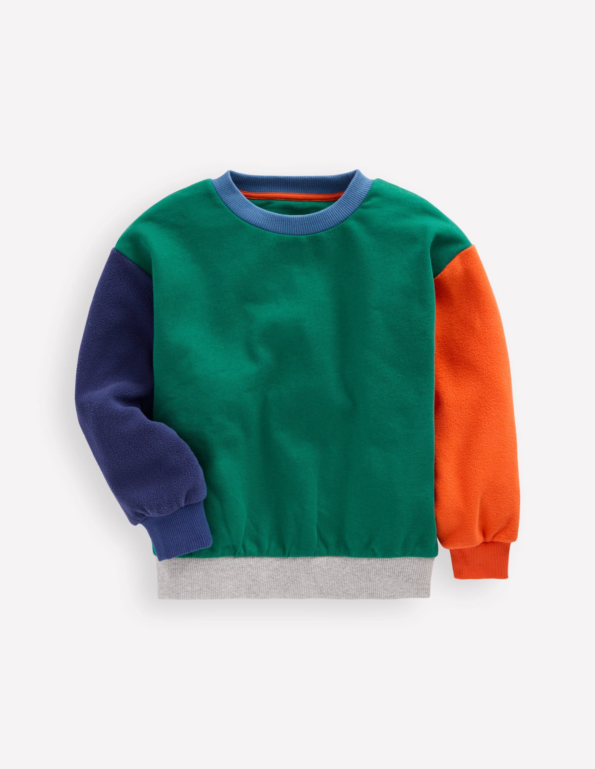 Colourblock Sweatshirt-Jewel Green Colourblock - Image 1