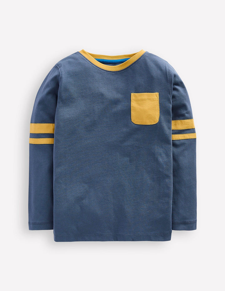 Colour Block T-shirt-Robot Blue/ Canary Yellow