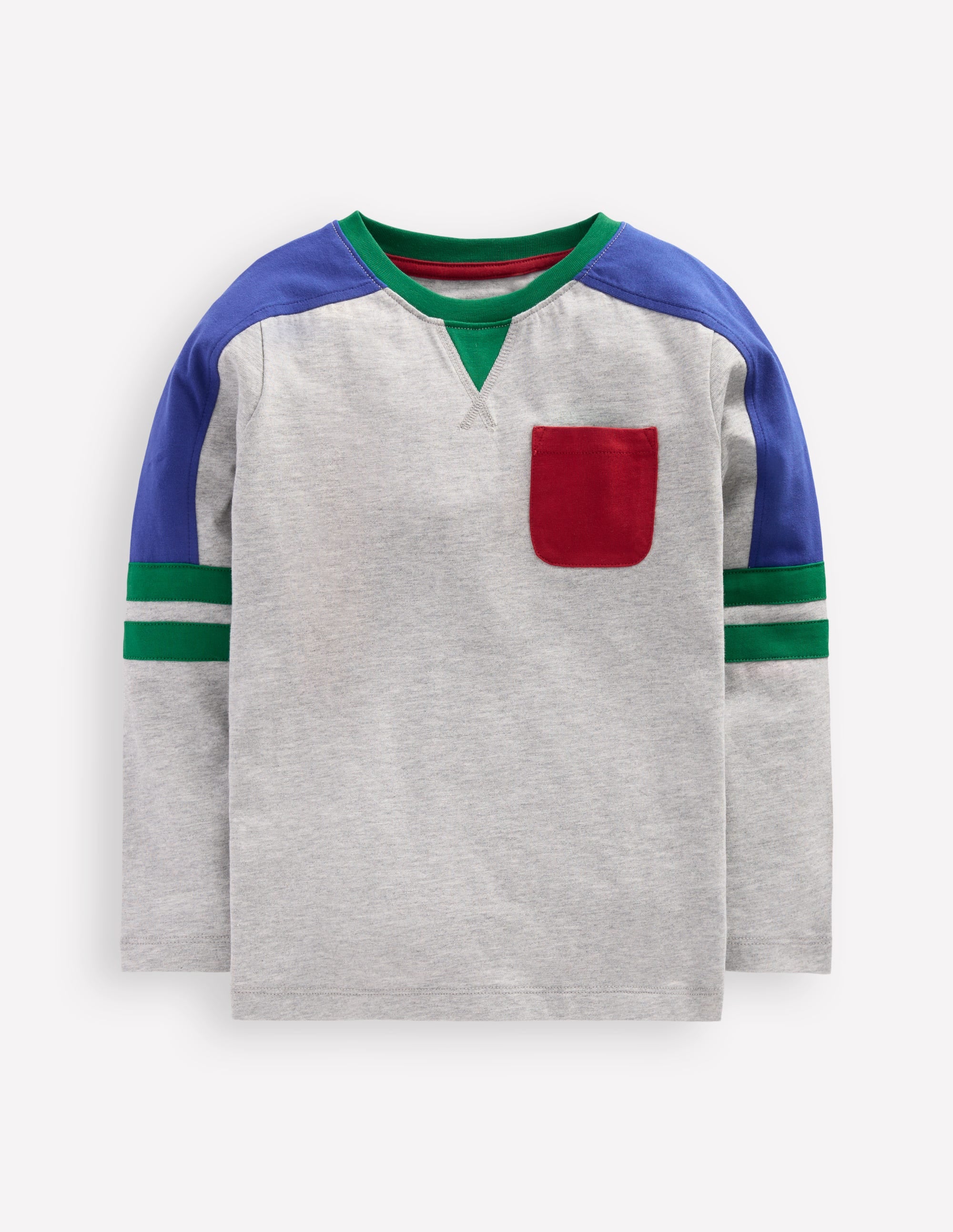 T-Shirt in Blockfarben-Dunkelgrau, Blockfarben - Image 4