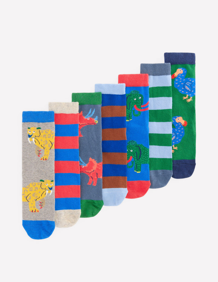 7 paires de chaussettes-Animaux multi