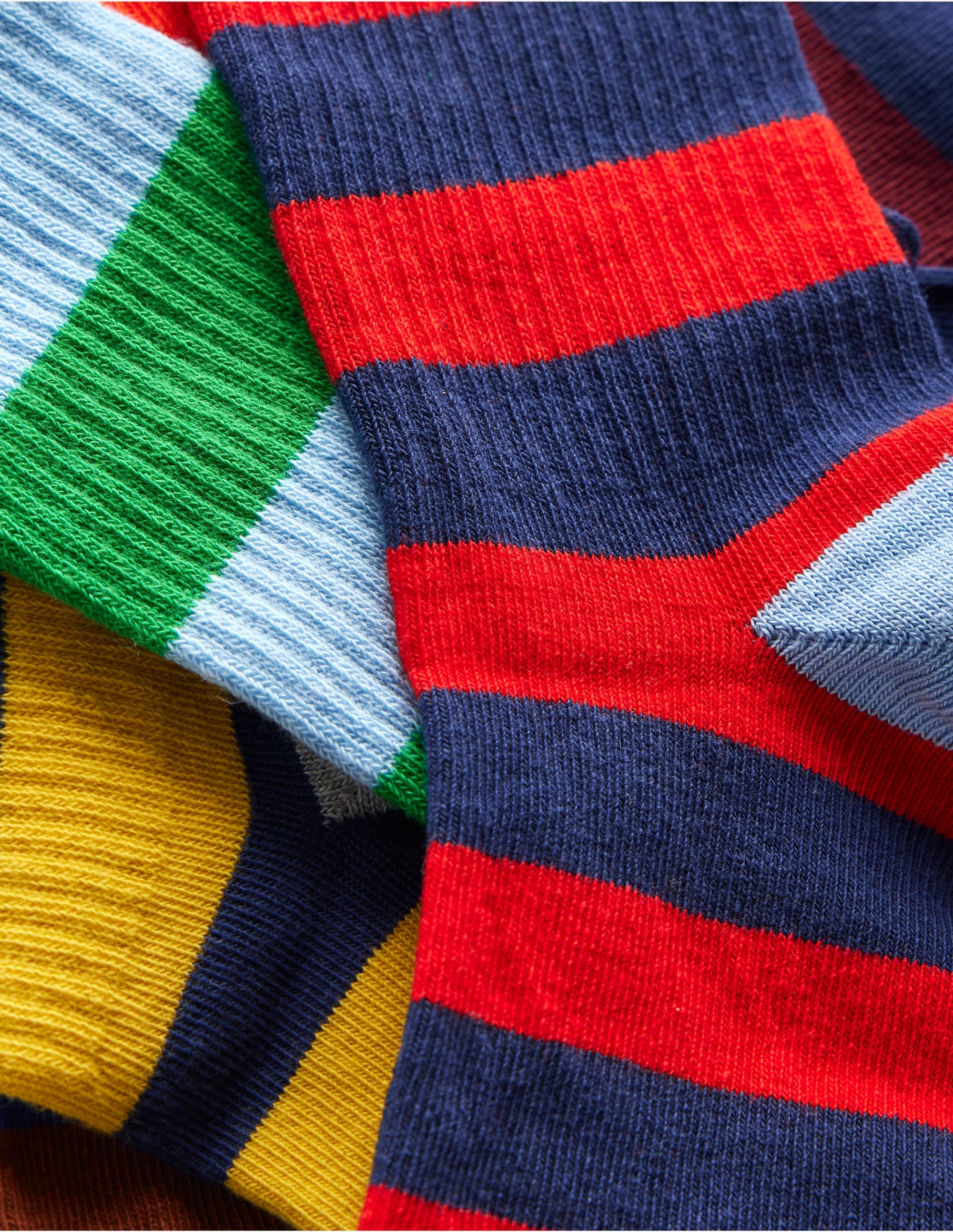 Gerippte Socken im 7er-Pack-Ackerbohnengrün/Pink, Gestreift - Image 2