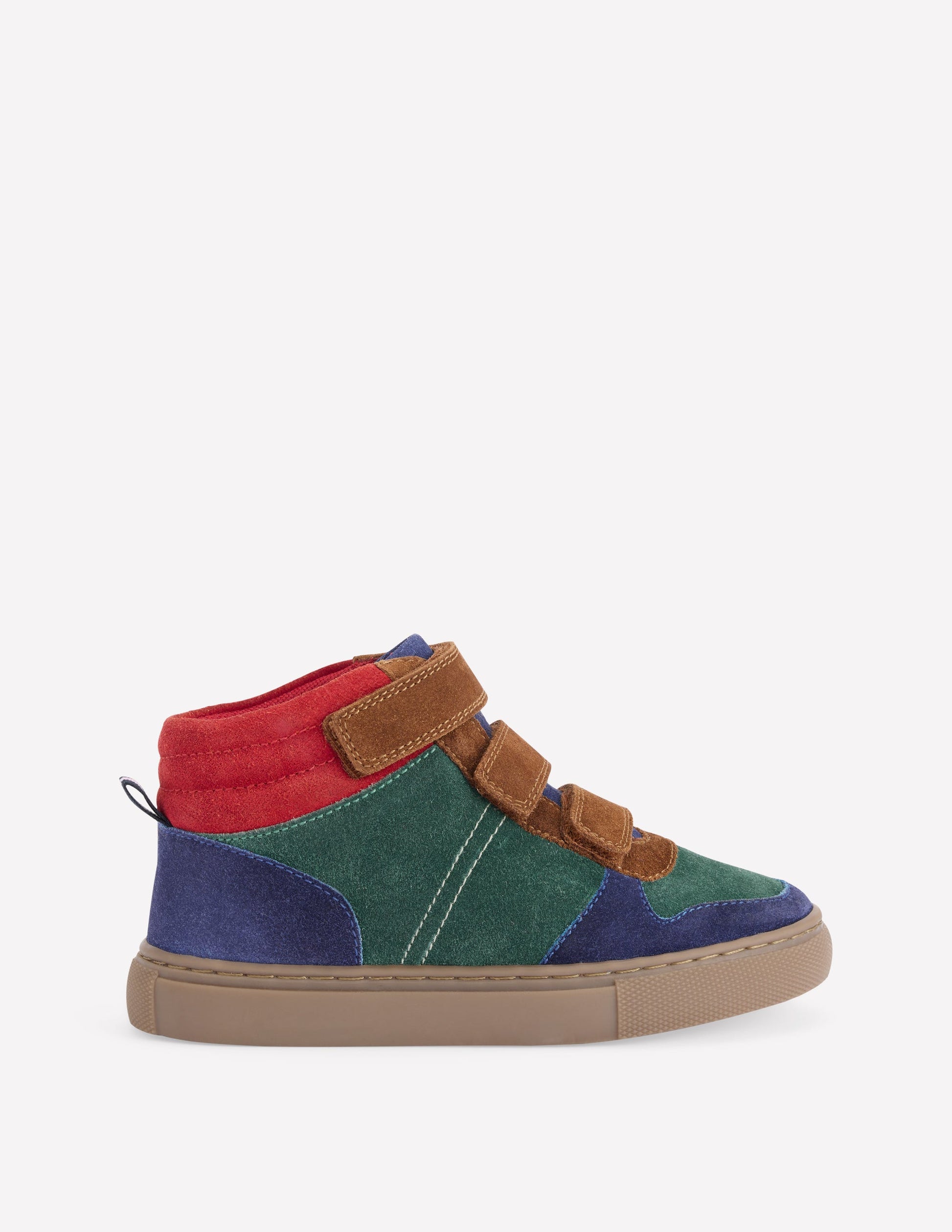 Hohe Sneaker aus Wildleder-Kiefergrün Blockfarben-1