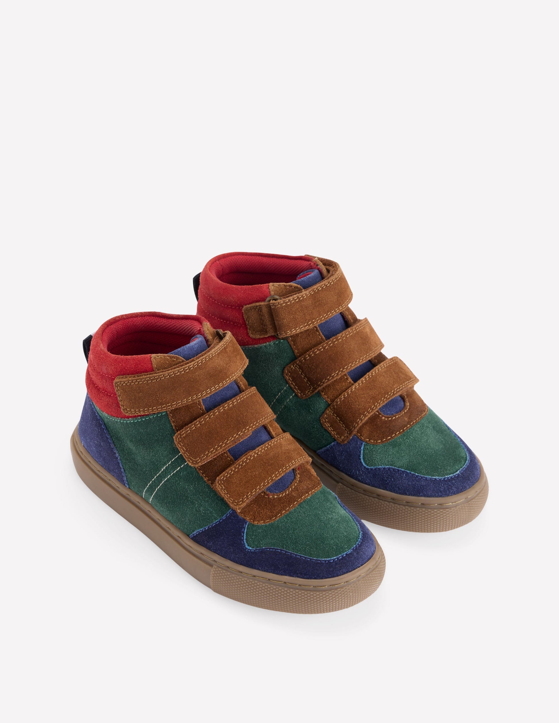 Hohe Sneaker aus Wildleder-Kiefergrün Blockfarben-2