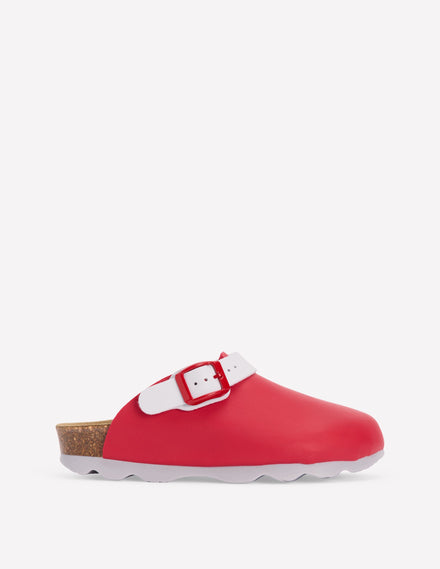 Clogs in Blockfarben-Knallrot