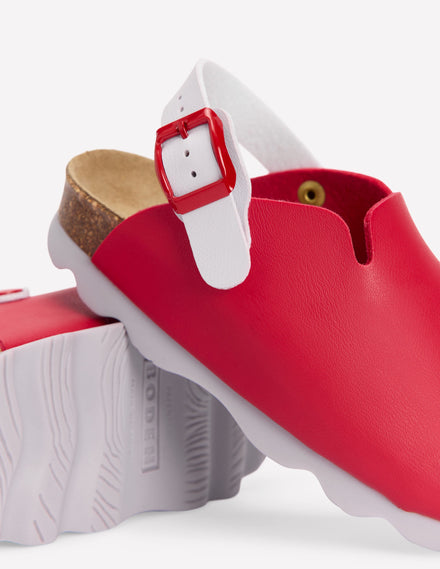 Clogs in Blockfarben-Knallrot