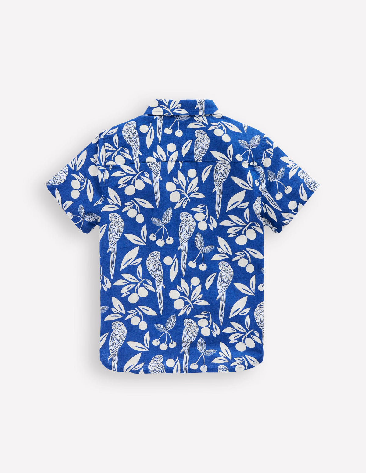 Hemd aus Baumwollleinen-Blau Papagei Palme - Image 6