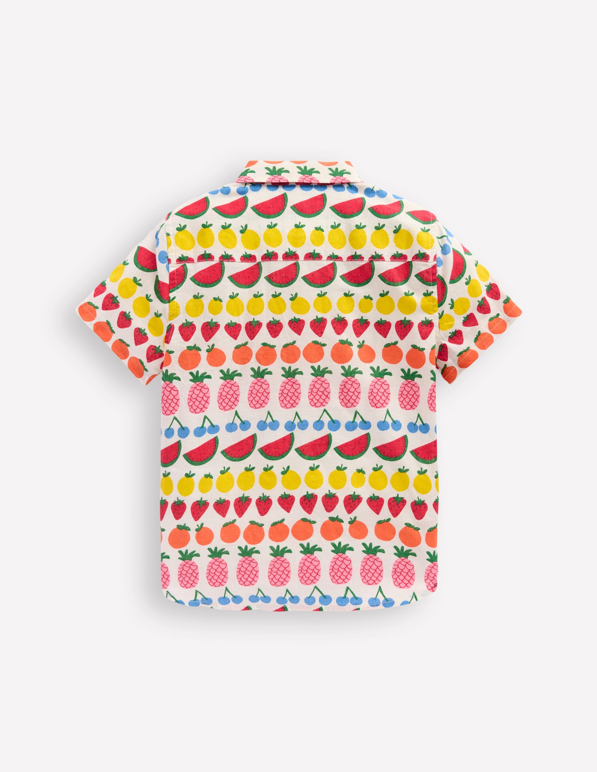 Chemise en coton et lin-Rayé fruits - Image 5
