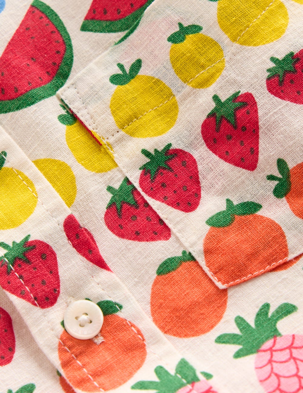 Chemise en coton et lin-Rayé fruits - Image 6
