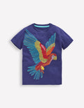 T-shirt à super surpiqûres-Perroquet bleu tribord