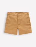 Shorts aus Baumwollleinen-Haselnussbraun
