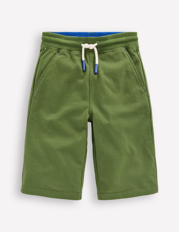 Baggyshorts aus Jersey-Hellgrün