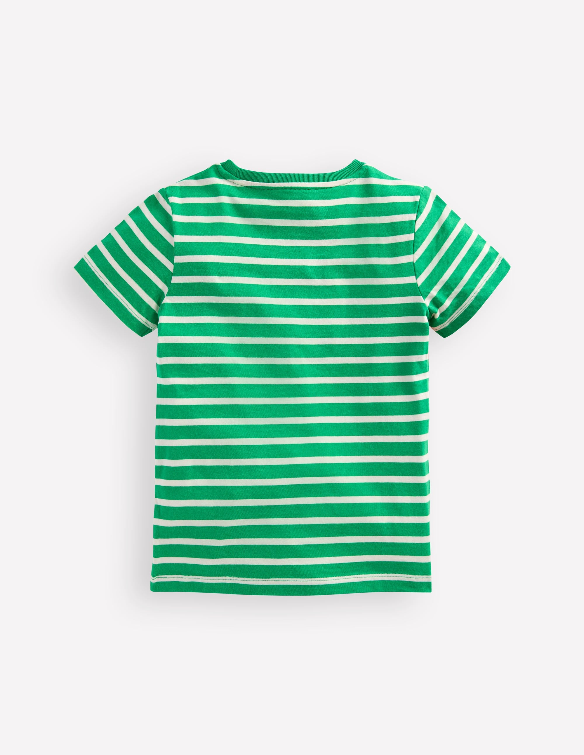 T-shirt manches courtes à appliqué-Singes rayé vert vif - Image 2