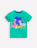 Riso T-Shirt-Aquamarinblau Dschungeltiere