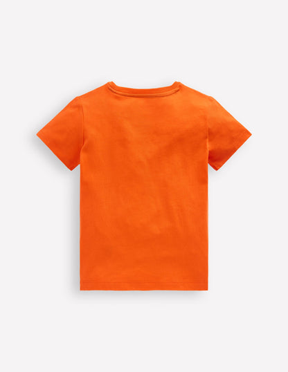 T-Shirt mit Kreuzstich-Korallenrot Tiger-5