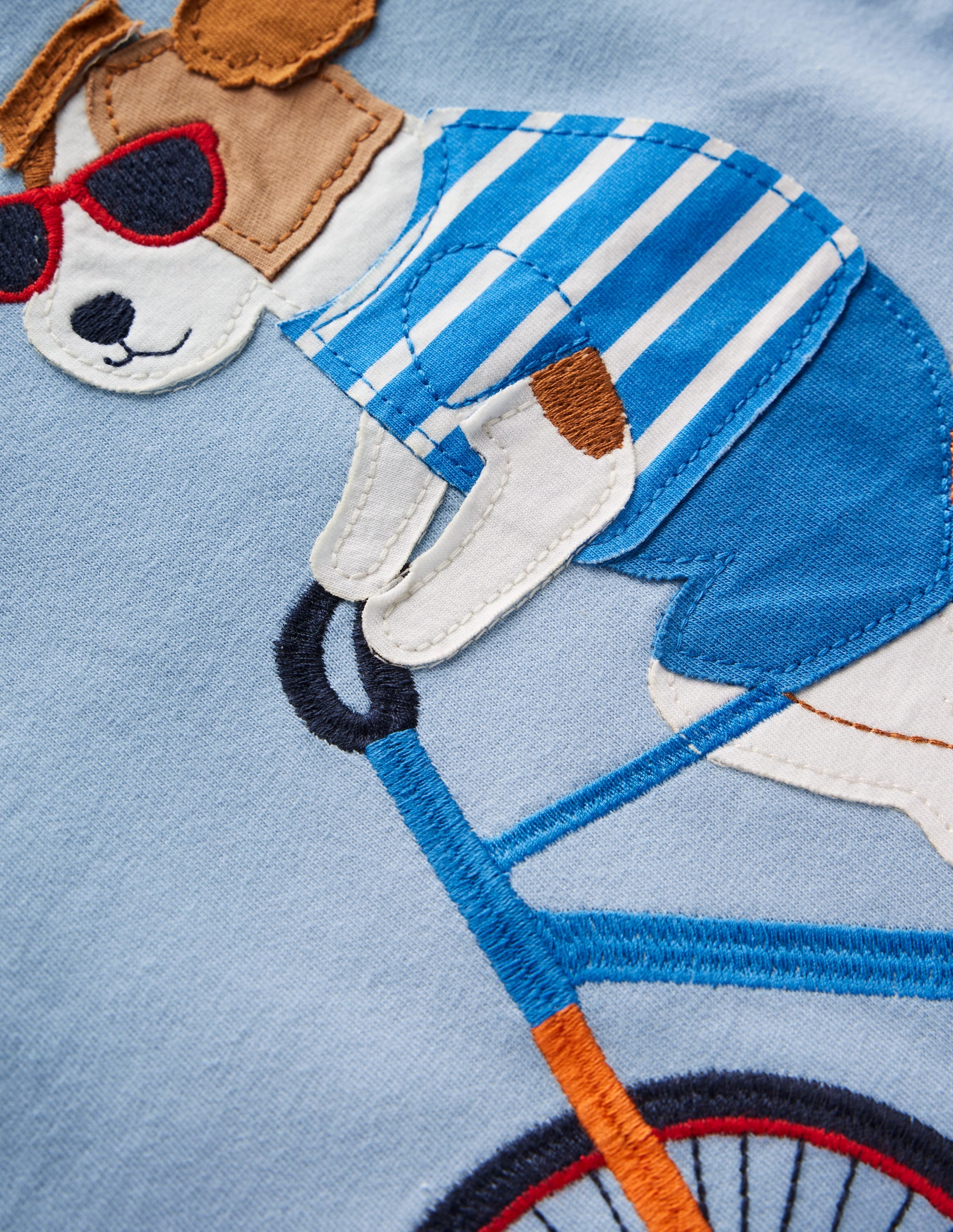 T-shirt graphique fun-Chiens sur un vélo bleu vintage - Image 3