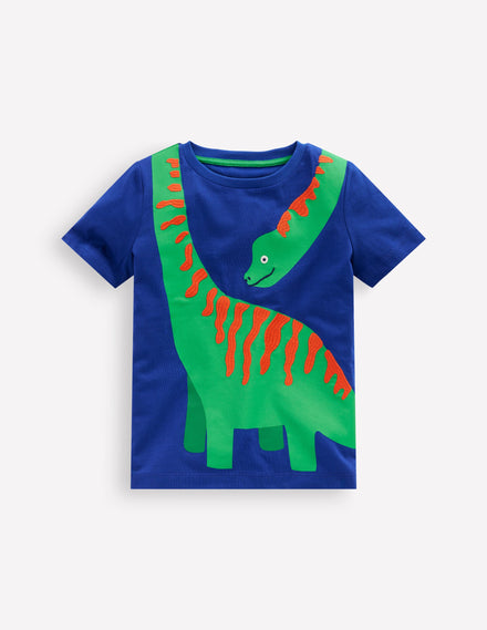 Lustiges T-Shirt mit Grafik-Leuchtendes Blau Dino