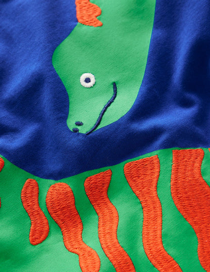 Lustiges T-Shirt mit Grafik-Leuchtendes Blau Dino