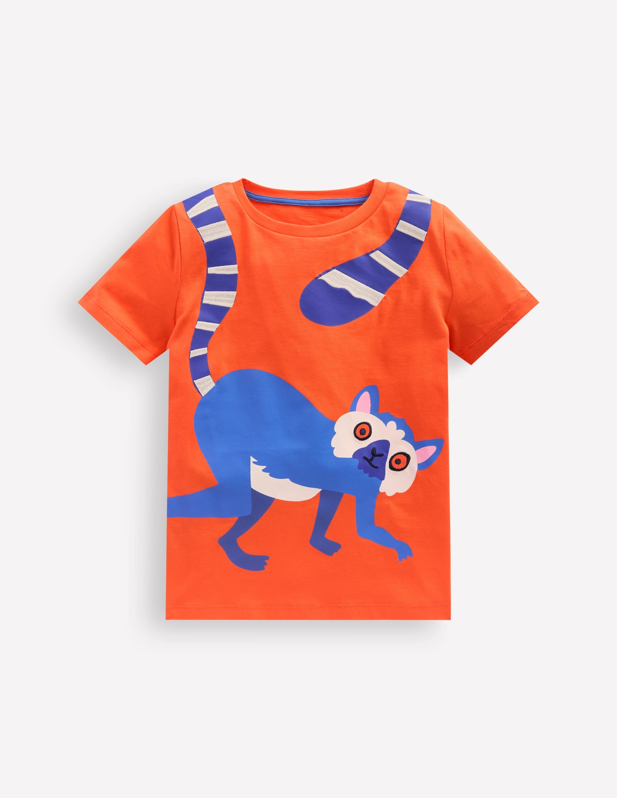 T-shirt graphique fun-Lémurien orange vermillon - Image 1