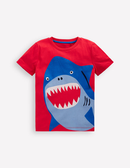 Lustiges T-Shirt mit Grafik-Erdbeerkuchen Hai