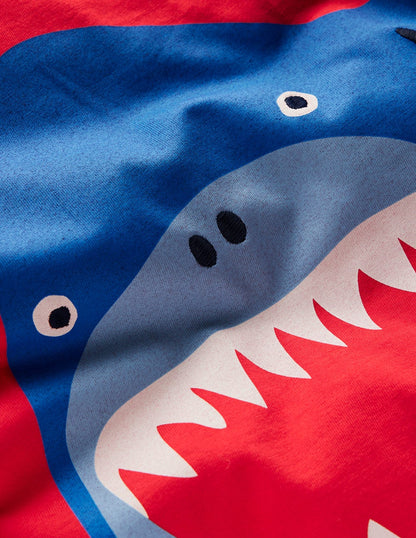 Lustiges T-Shirt mit Grafik-Erdbeerkuchen Hai