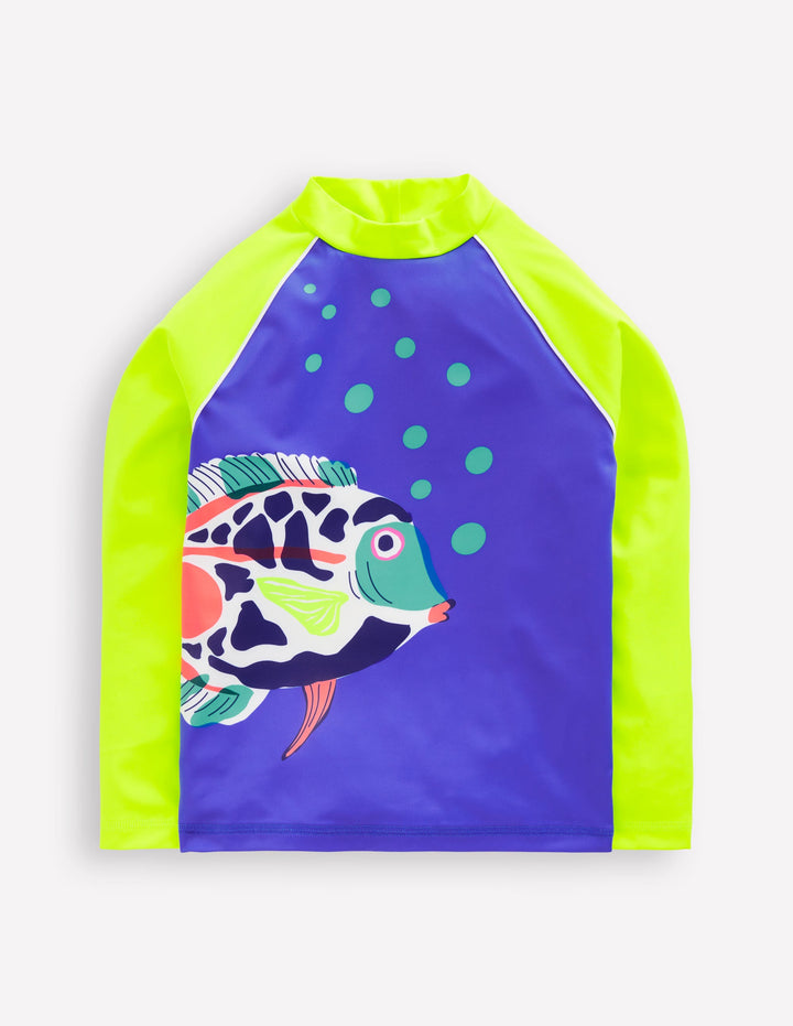 Rash Top mit Logo-Blaureiher Fisch