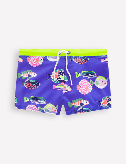 Badehose-Blaureiher Fisch