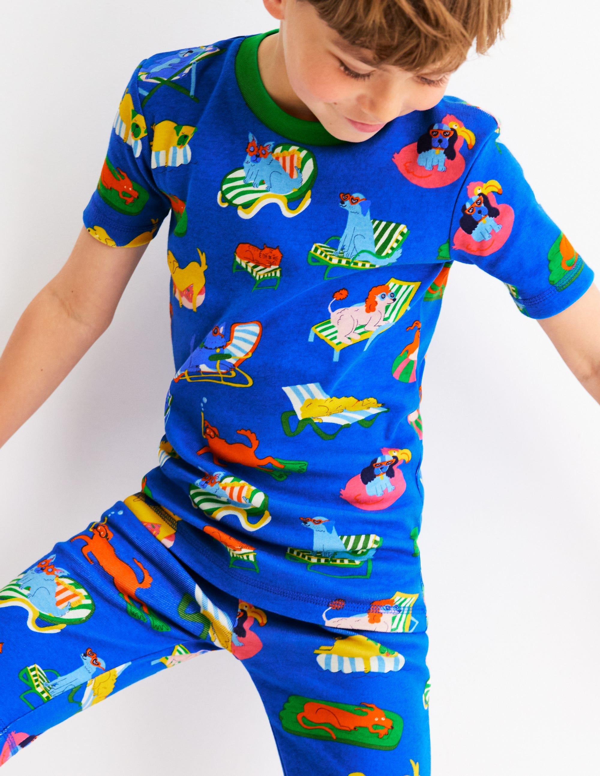 Pyjama court douillet-Animaux au bord de la piscine - Image 2