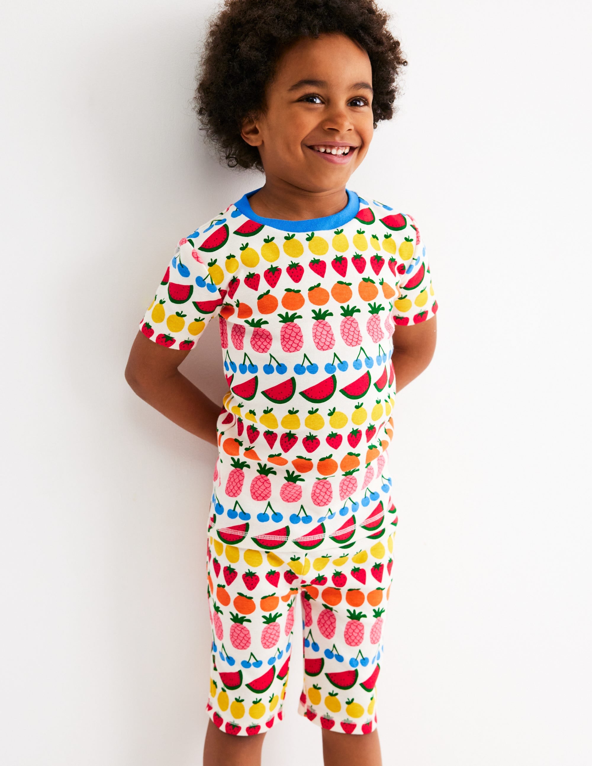 Pyjama court douillet-Rayé fruits - Image 1