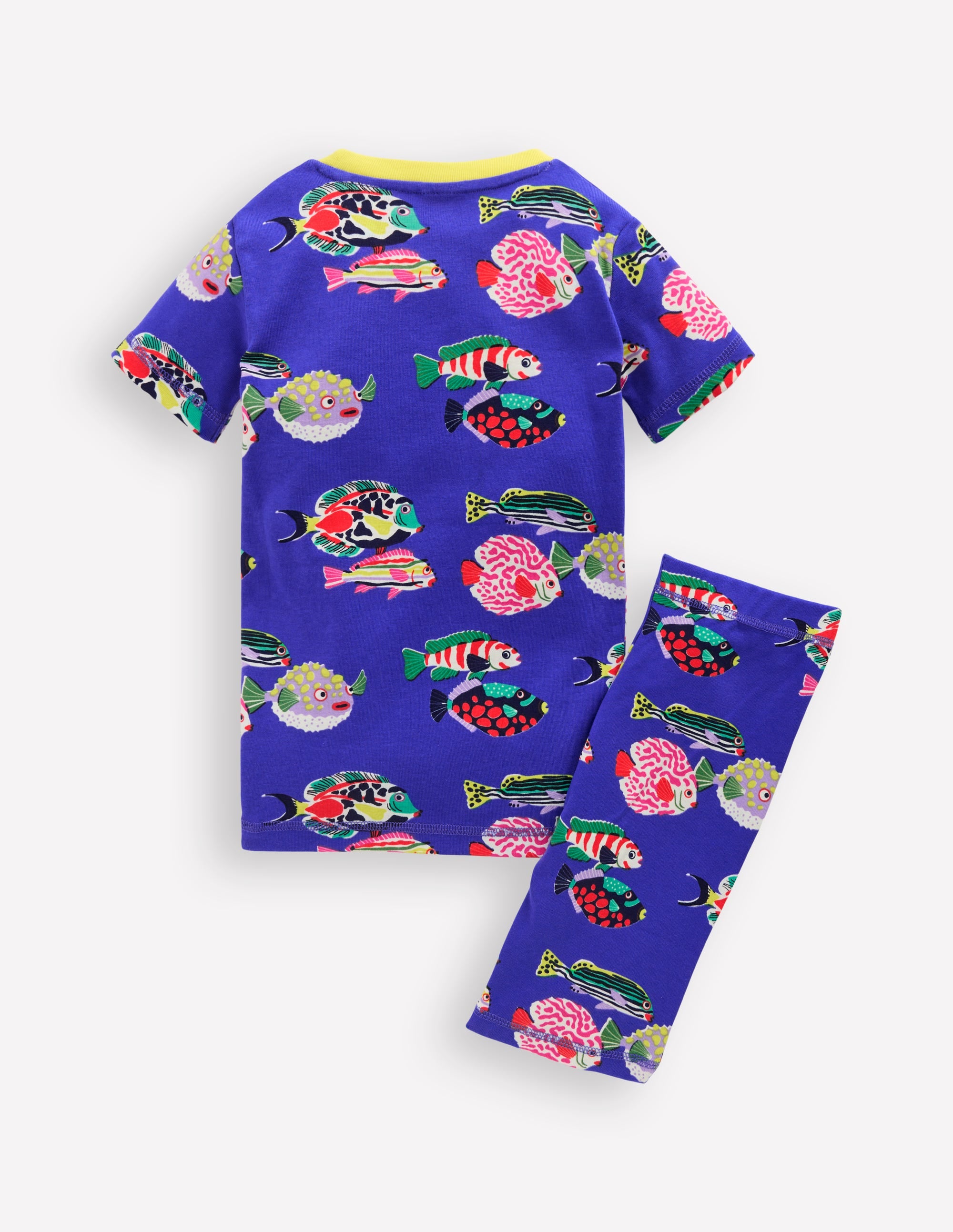 Pyjama court douillet phosphorescent-Poissons bleu héron - Image 4