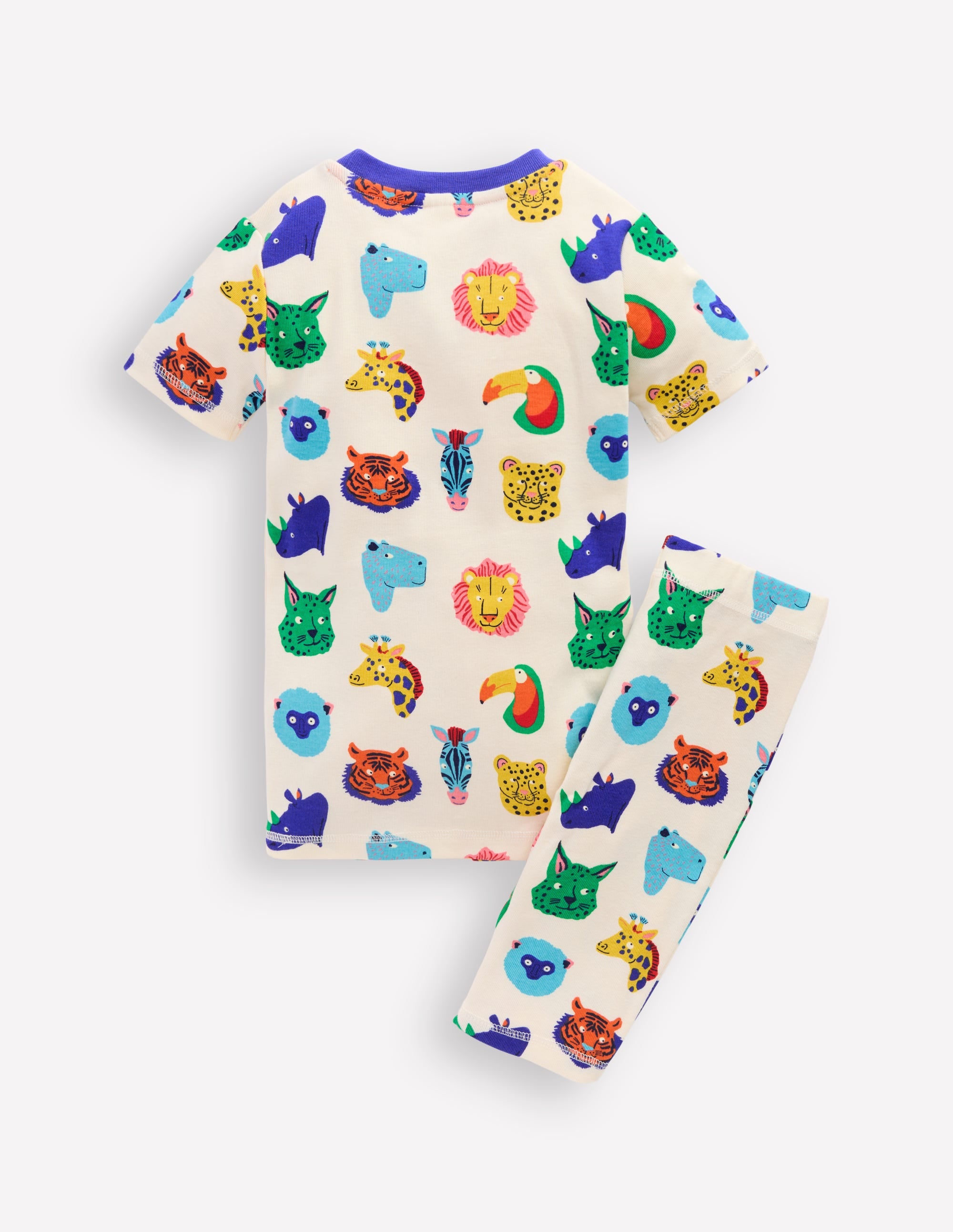 Pyjama court douillet phosphorescent-Visages d'animaux multi - Image 5