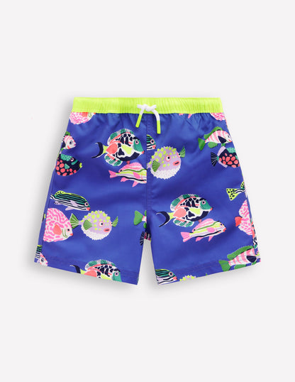 Badeshorts-Blaureiher Fisch
