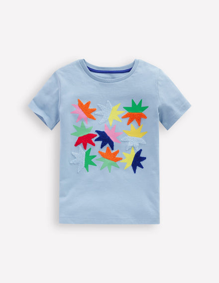 Bouclé-T-Shirt-Gletscherblau Zirkus Sterne