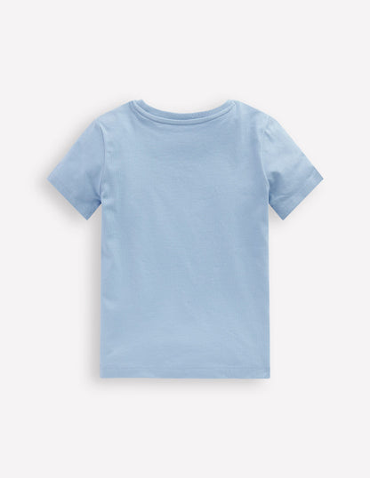 Bouclé-T-Shirt-Gletscherblau Zirkus Sterne