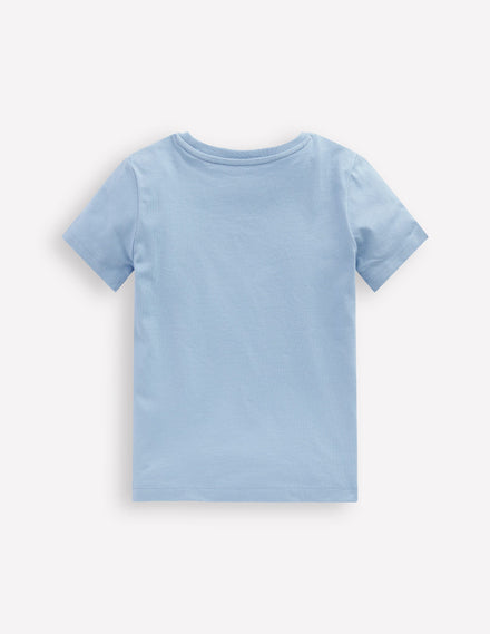 Bouclé-T-Shirt-Gletscherblau Zirkus Sterne