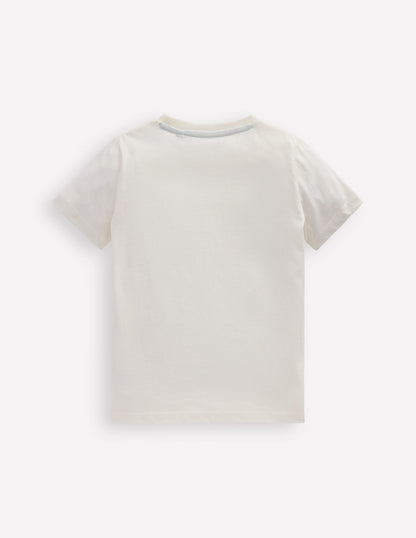 Im Dunkeln leuchtendes T-Shirt-Sanftes Naturweiß Bio