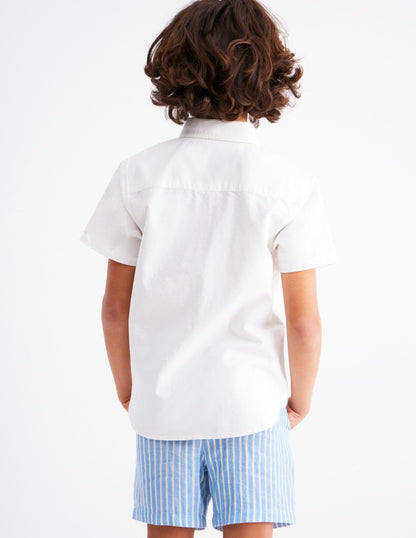 Fun Cotton Shirt-Campanula Jungle Embroidery