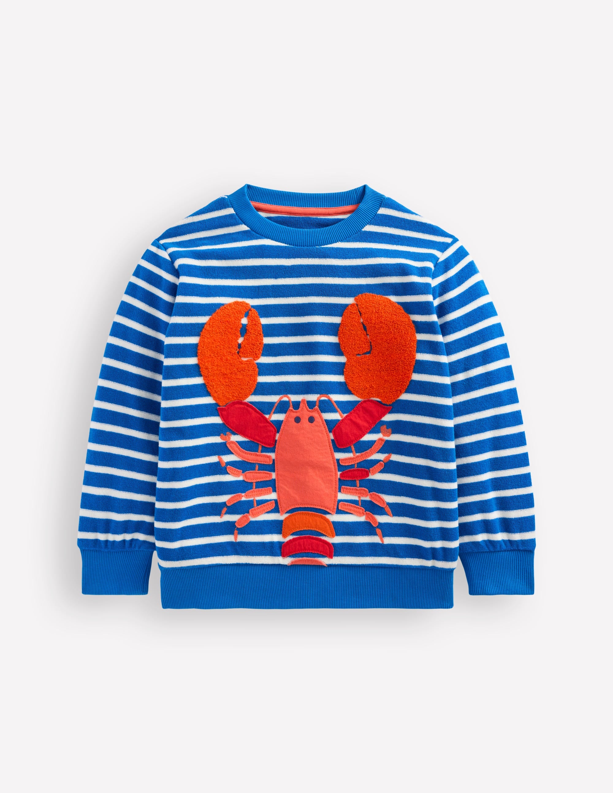 Lustiges Frottee-Sweatshirt-Blau und Naturweiß Hummer - Image 1