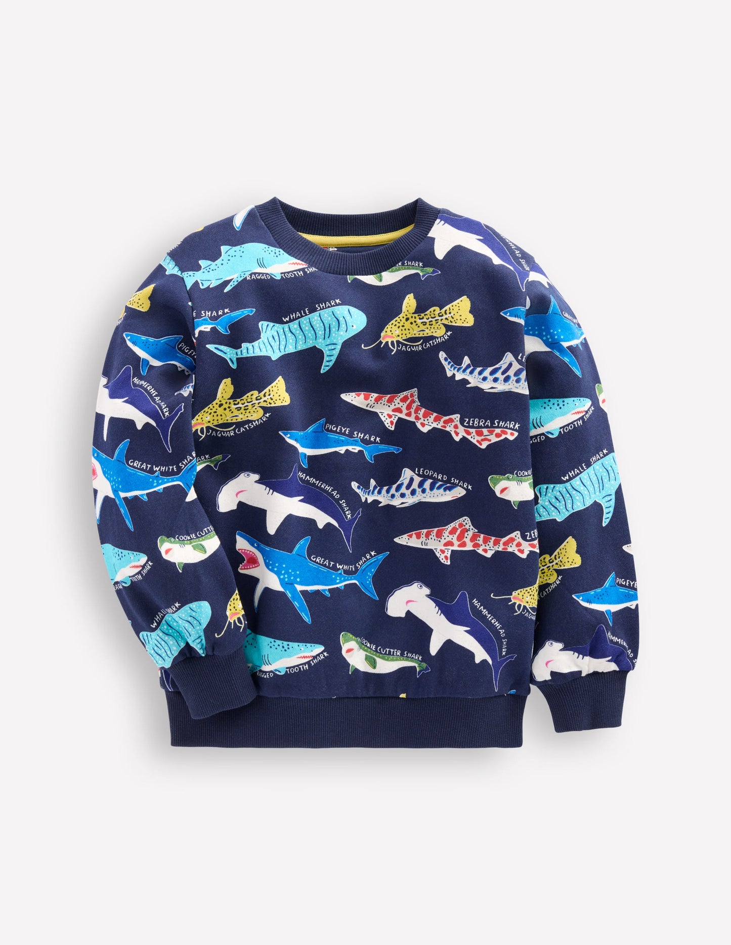 Printed Sweatshirt-College Navy Sharks