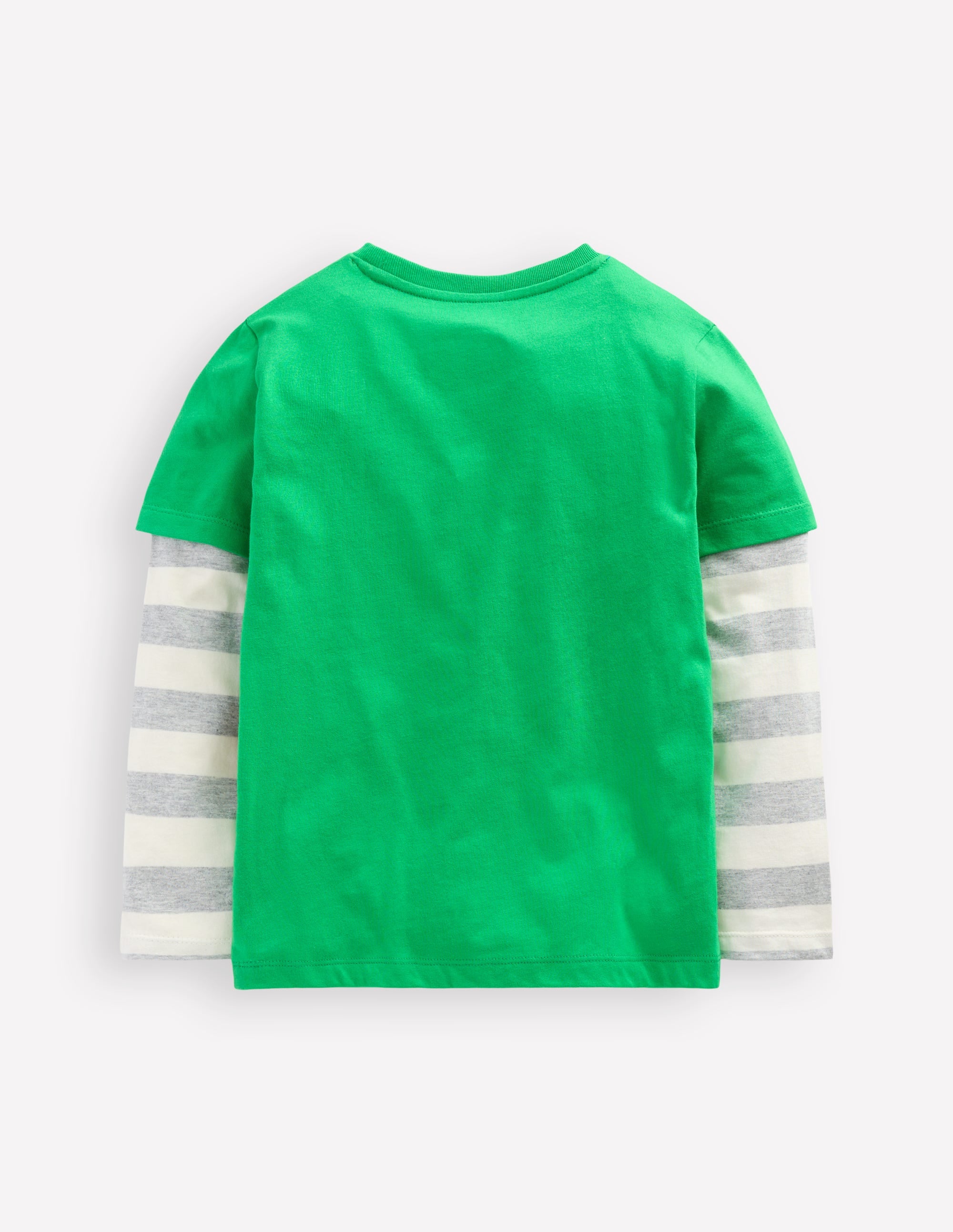 T-shirt fausses manches à appliqué-Chien Saint-Patrick vert printemps - Image 2