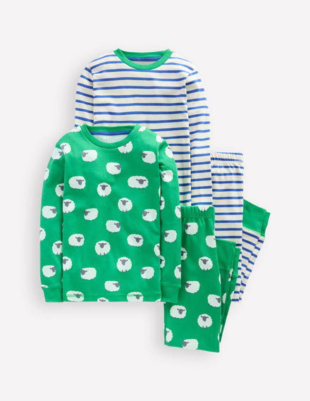 2 pyjamas douillets-Mouton vert trinité