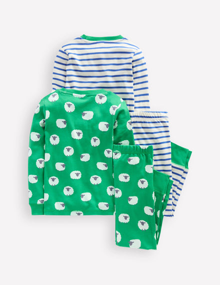 2 pyjamas douillets-Mouton vert trinité