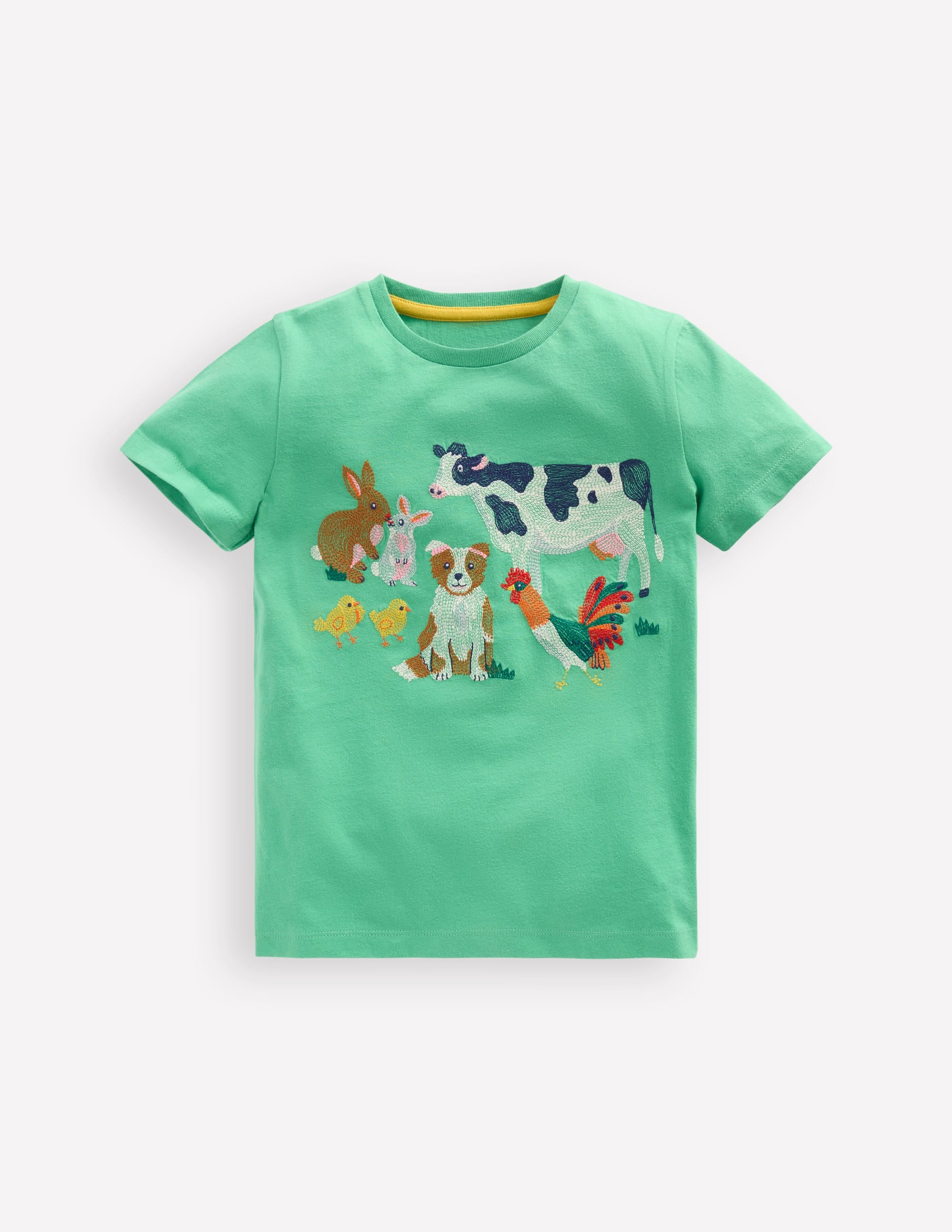 T-shirt à super surpiqûres-Ferme de Pâques vert aloé vera - Image 1